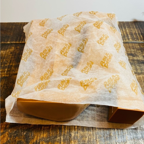 Public Desire Supreme Square Toe Sock Boot- PATENT CAMEL Size 9 •NEW• - Picture 8 of 8